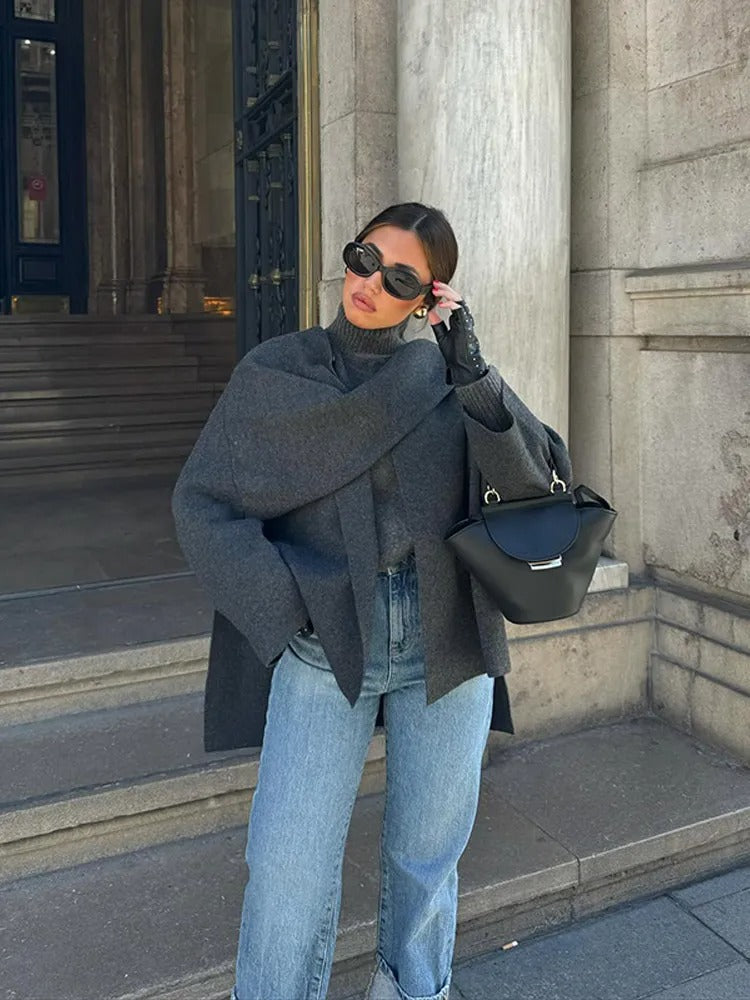 Kennedy - Coat with Scarf for Women