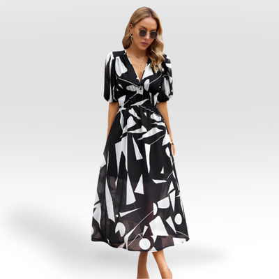Chantal | Elegant V-neck Dress for a Enchanting Look