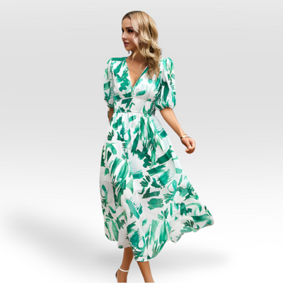 Chantal | Elegant V-neck Dress for a Enchanting Look