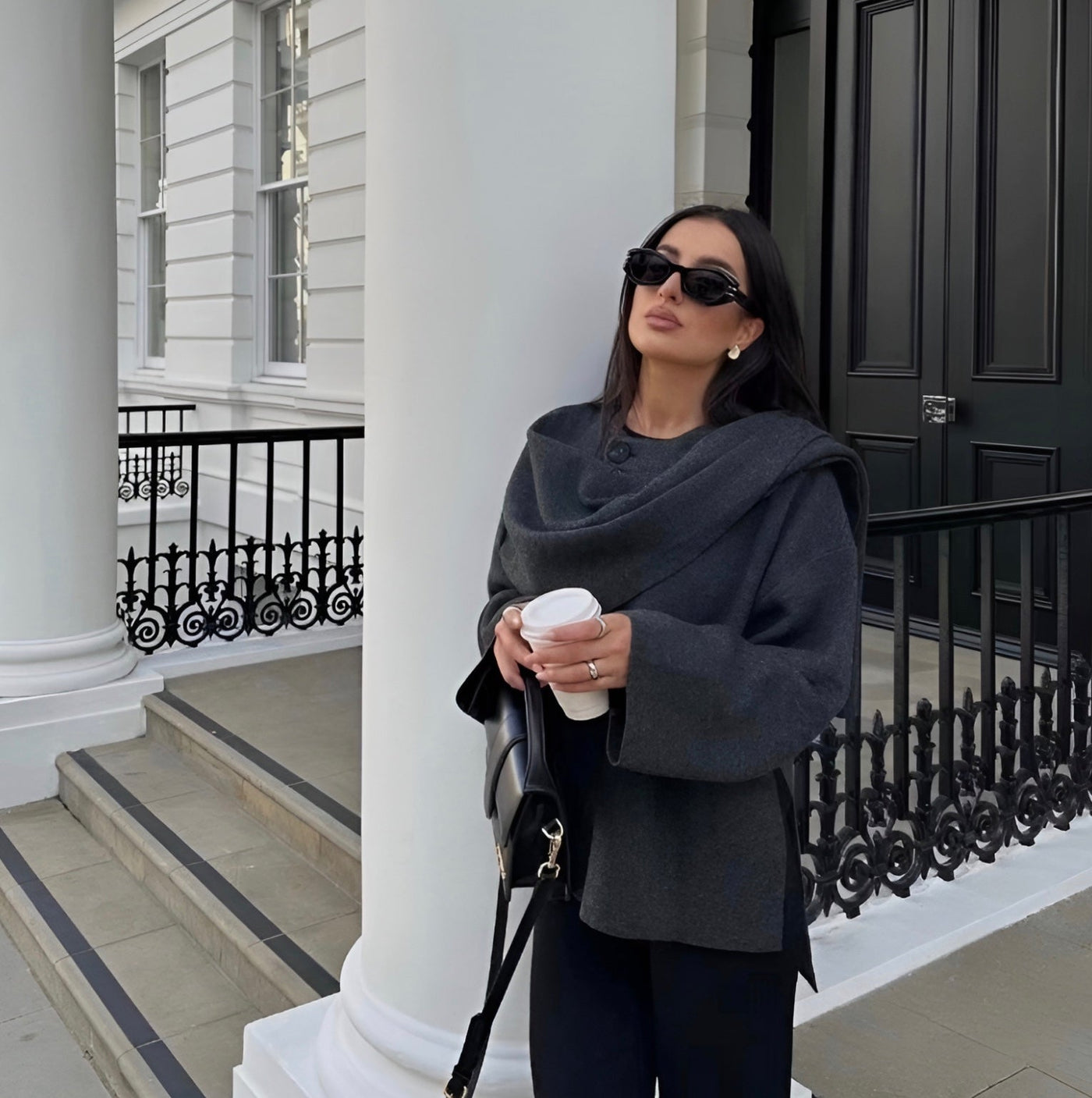 Kennedy - Coat with Scarf for Women