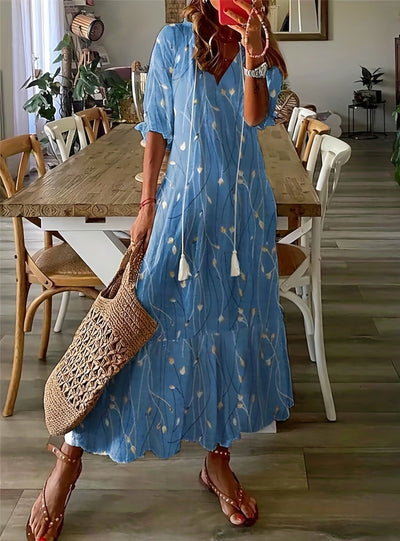 Valaire™ Women's Casual Floral Maxi Summer Dress, V-Neck, Sleeveless