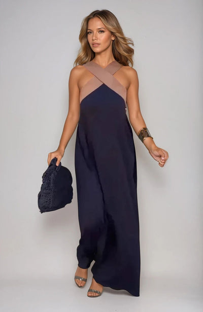 Nicole - Stylish Crossover Neckline Dress