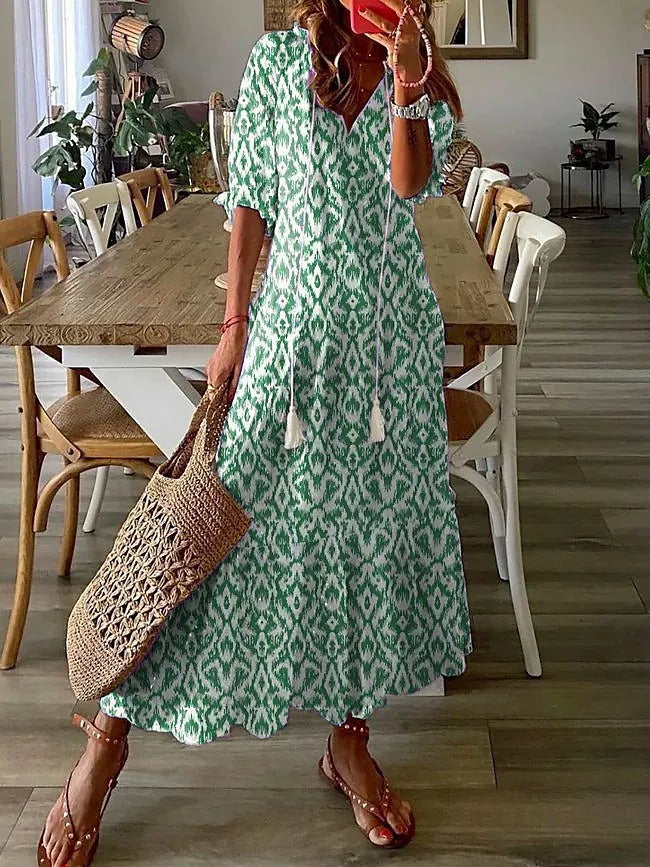 Valaire™ Women's Casual Floral Maxi Summer Dress, V-Neck, Sleeveless